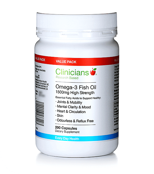 Clinicians Omega 3 Fish oil 1500mg 200 Capsules - Pakuranga Pharmacy