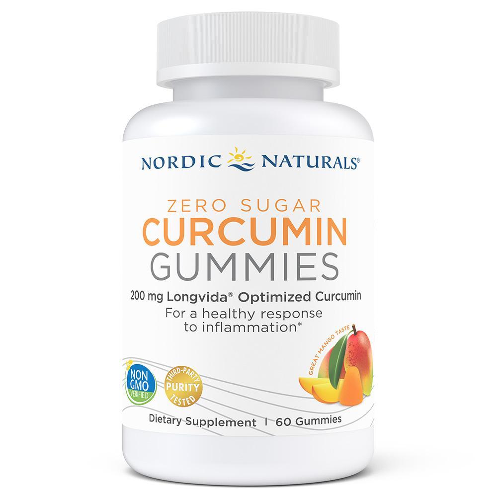 Nordic Naturals Zero Sugar Curcumin Gummies 60 Gummies Mango