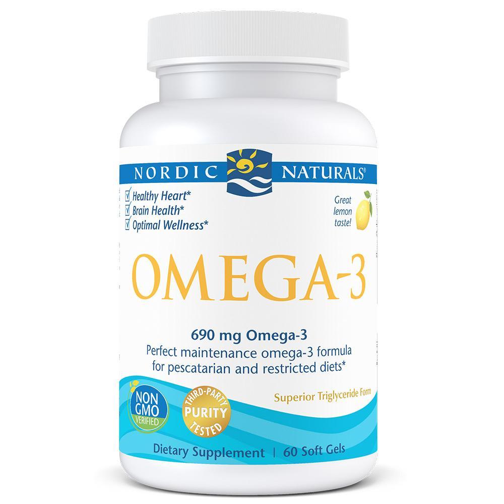 Nordic Naturals Omega-3 in Fish Gelatin 60 softgels Lemon