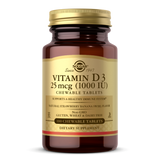 Solgar Vitamin D3 (Cholecalciferol) 25 mcg (1000 IU) 100 chewable tablets