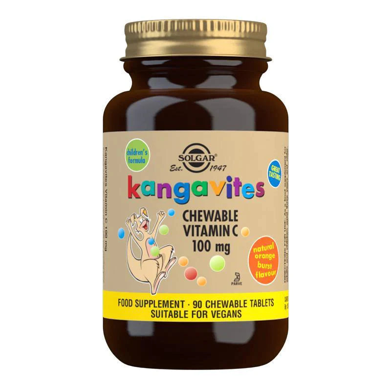 KANGAVITES NATURAL ORANGE BURST VITAMIN C 100 MG CHEWABLE TABLETS