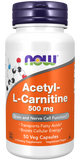 now Acetyl_L-Carnitine 500 mg, 100 veg capsules