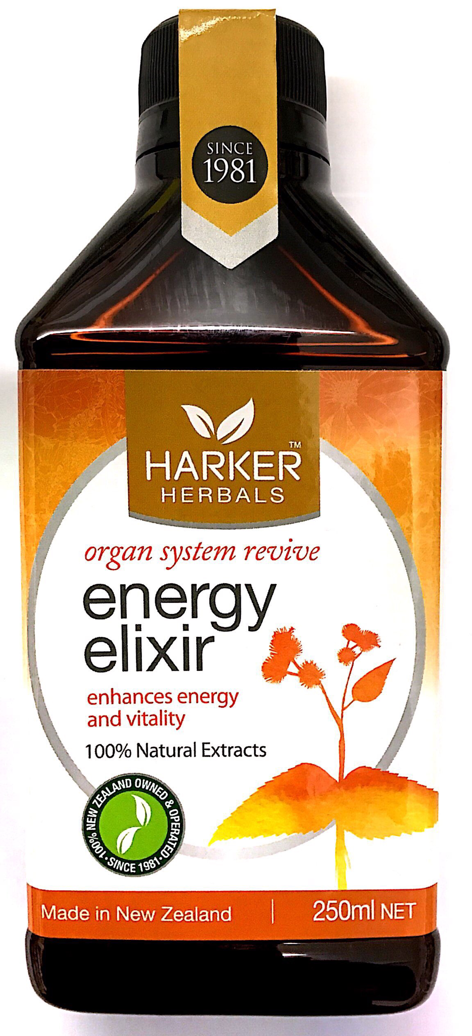Harker Herbals organ system revive Energy elixir - 250 ml - Pakuranga Pharmacy