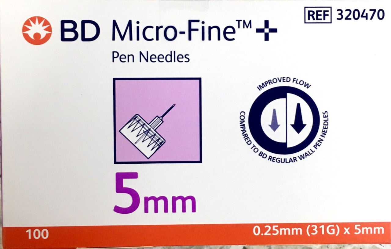 BD Micro-Fine Pen Needles 0.25mm (31G)*5mm 100's - Pakuranga Pharmacy