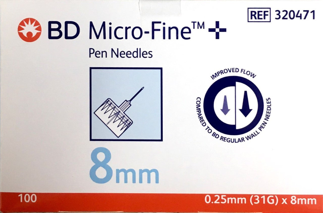 BD Micro-Fine Pen Needles 0.25mm (31G)*8mm 100's - Pakuranga Pharmacy