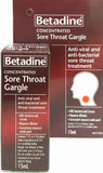 Betadine sore throat gargle treatment