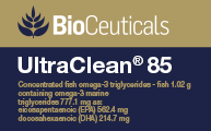Bioceuticals UltraClean 85 Advanced Strength EPA/DHA 120 Caps bioceuticals,general health,general well being,issues,omega 3 fatty acids,omega3,UltraClean 85 Advanced Strength EPA/DHA