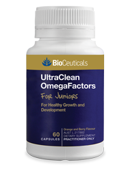 Bioceuticals UltraClean OmegaFactors for Juniors 60 capsules general health,general well being,issues,omega 3,omega 3 fatty acids,UltraClean OmegaFactors for Juniors For Healthy Growth and Development
