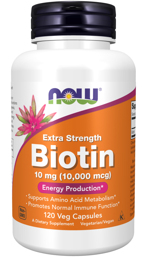 now Biotin Extra Strength 10 mg (10,00 mcg) 120 veg capsules