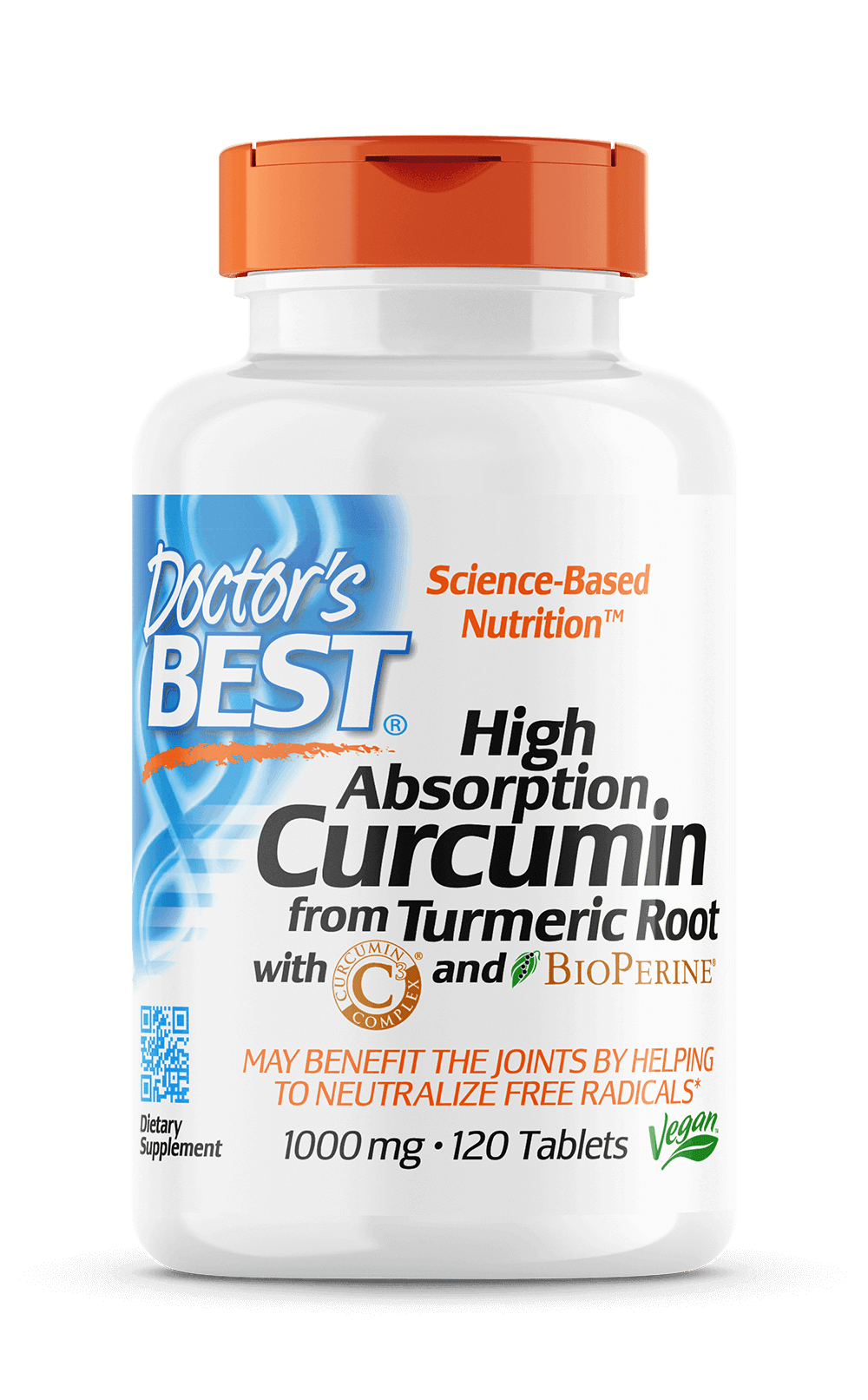 Doctor's Best High Absorption Curcumin C³ with BioPerine (1000mg) 120 Capsules
