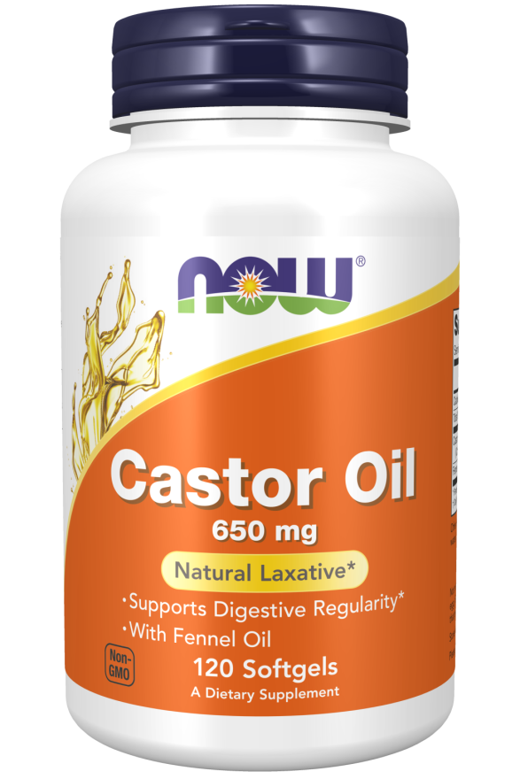 now Castor Oil 650mg 120 SoftGels