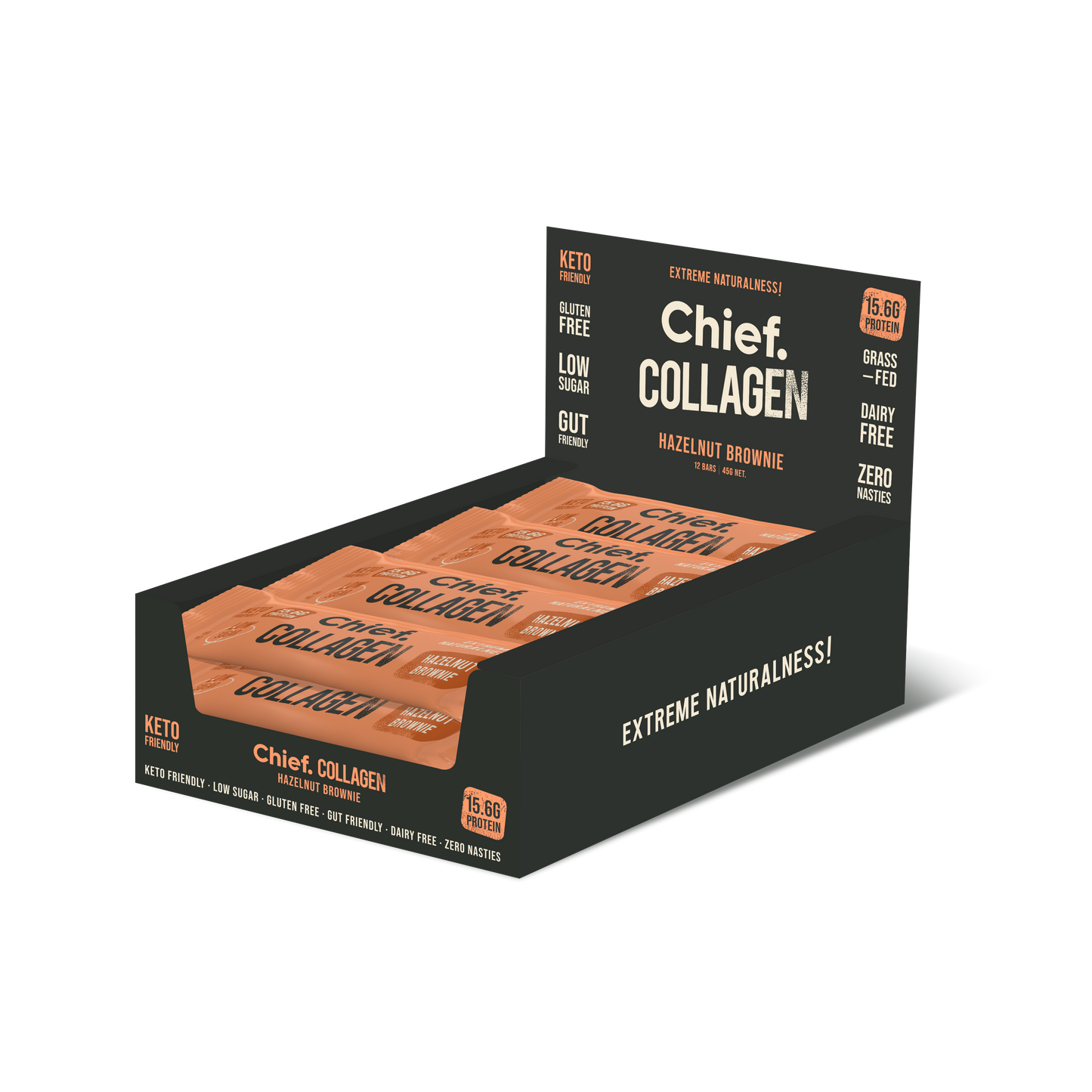 Chief Collagen Protein Bar Hazelnut Brownie 12 bars