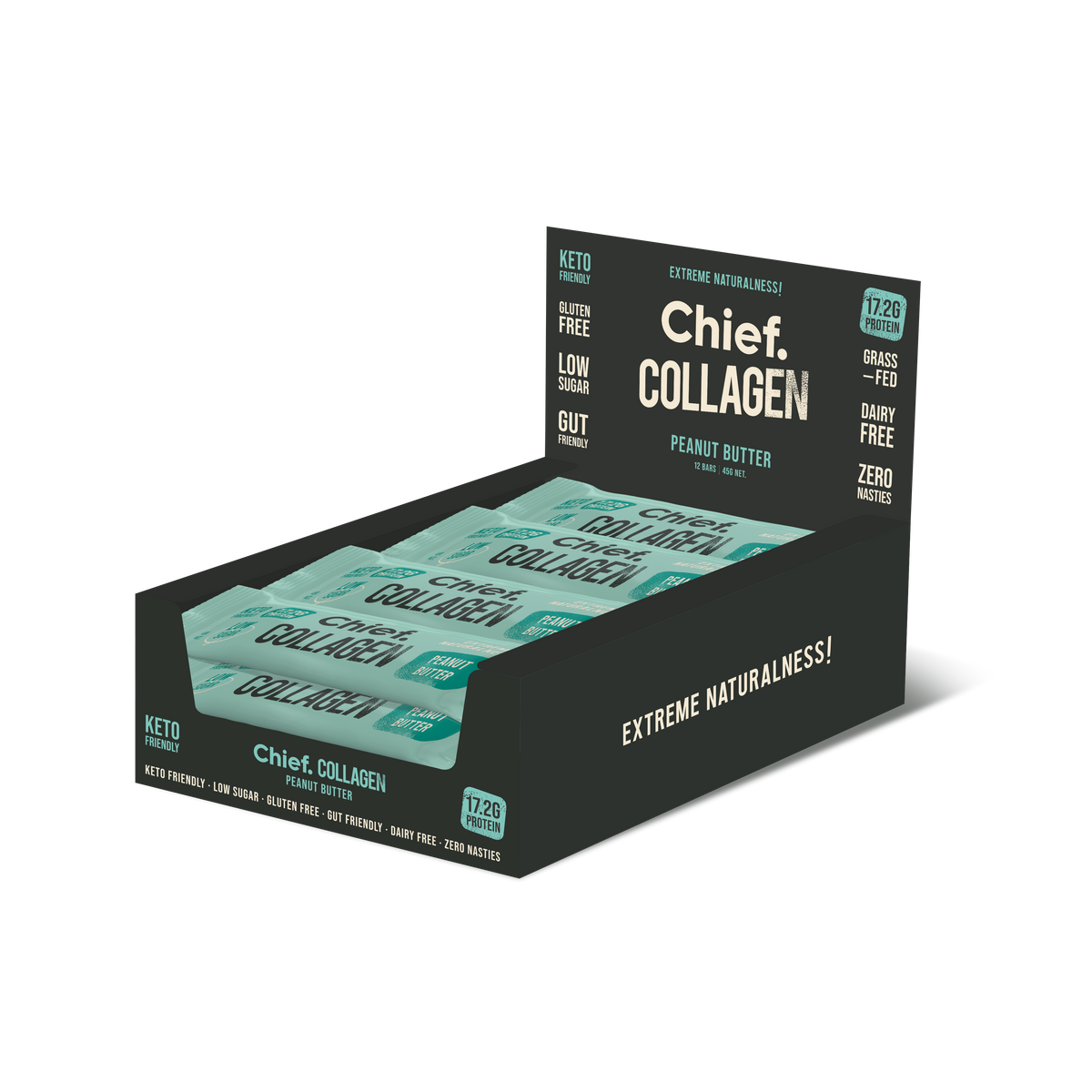 Chief Collagen Protein Bar  Peanut Butter 12 bars