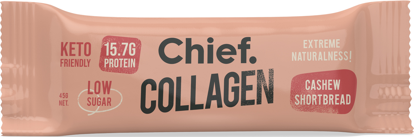 Chief Collagen Protein Bar  Cashew Shortbread 12 bars