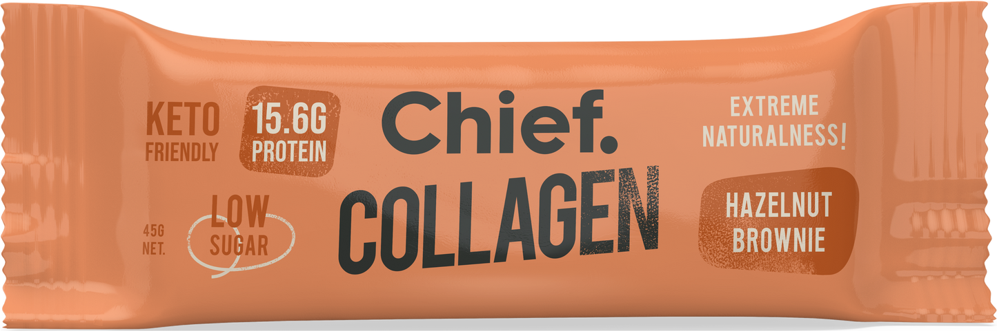 Chief Collagen Protein Bar Hazelnut Brownie 12 bars