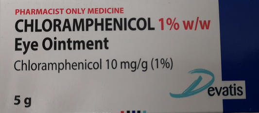 Chloramphenicol 1% Eye Ointment For Conjunctivitis 5g - Pharmacist Only Medicine