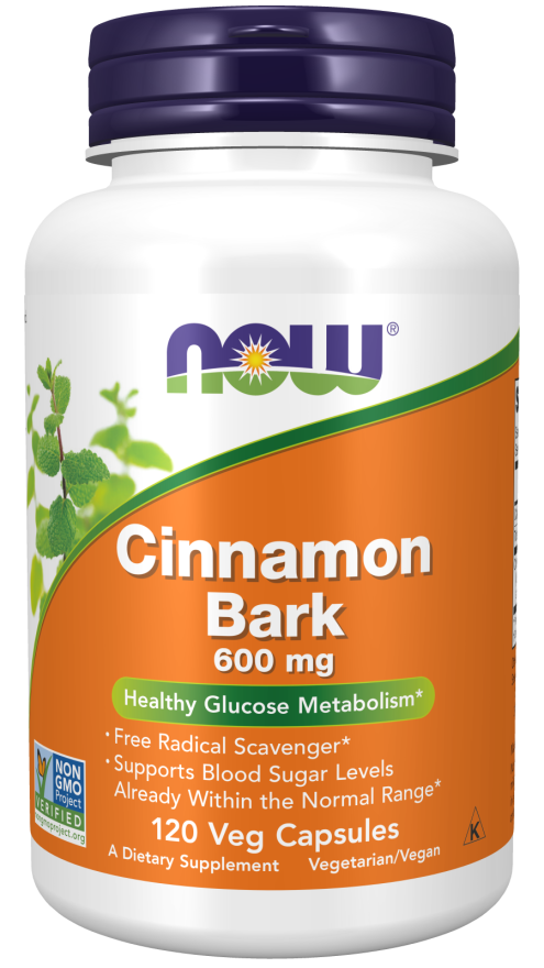 now Cinnamon Bark 600 mg 120 Veg Capsules