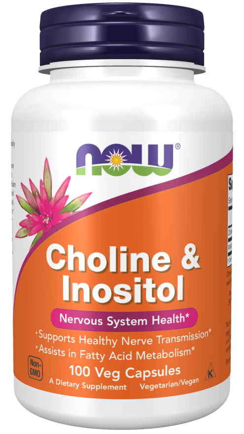 now Choline & Inositol 500 mg 100 Veg Capsules