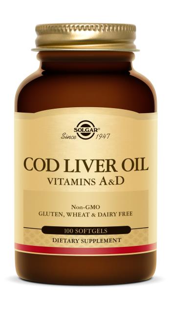 Solgar Cod Liver Oil Softgels Vitamin A & D 100 capsules