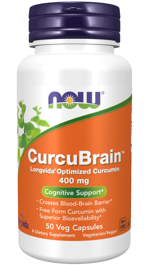 now CurcuBrain™ 400 mg 50 Veg Capsules