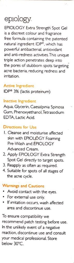 EPIOLOGY Extra Strength Advanced Anti-Acne Spot Gel 10g - Pakuranga Pharmacy