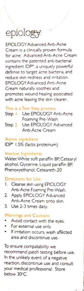 Epiology Advanced Anti-Acne Cream 28g - Pakuranga Pharmacy