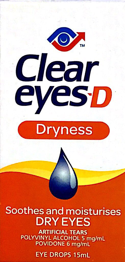Clear eyes -D Dryness Soothes and moisturises Dry eyes Eye drops 15 ml - Pakuranga Pharmacy