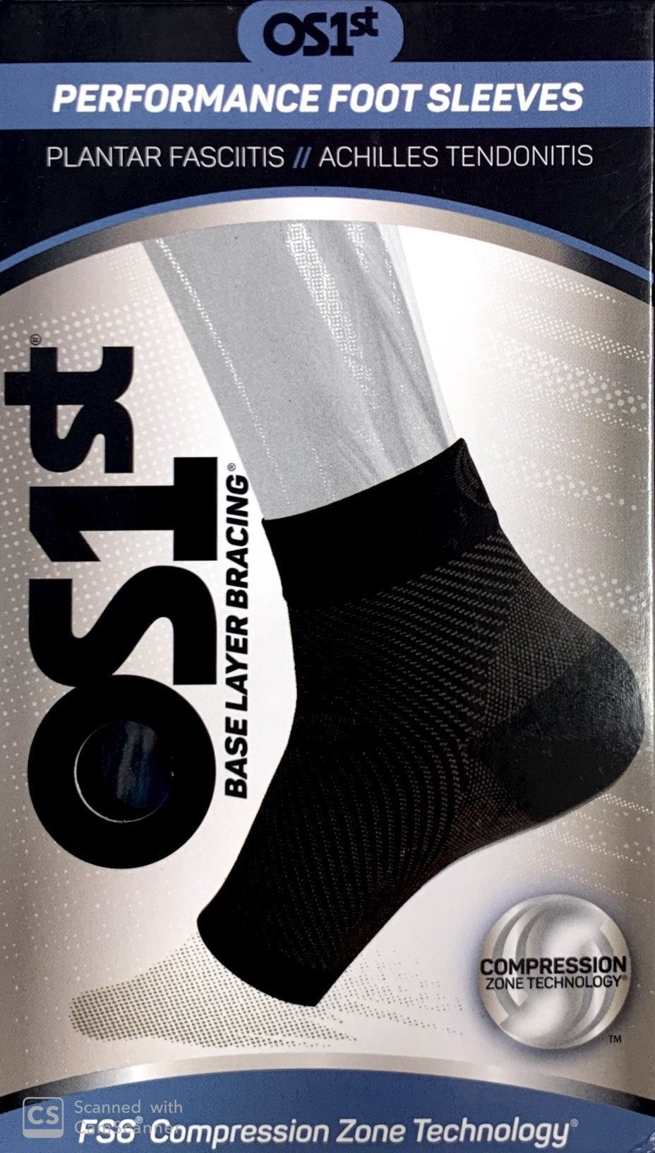 FS6 Compression Socks - Foot Sleeve One Pair  (Size - S/M/L/XL) Color (Black / White) - Pakuranga Pharmacy