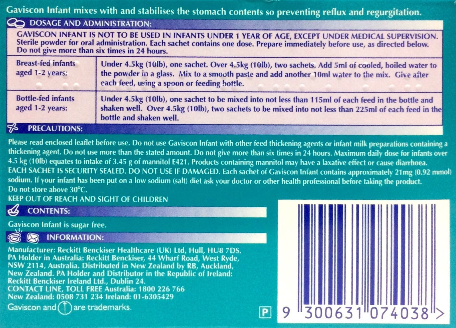 Gaviscon Infant powder 30 Doses - Pakuranga Pharmacy