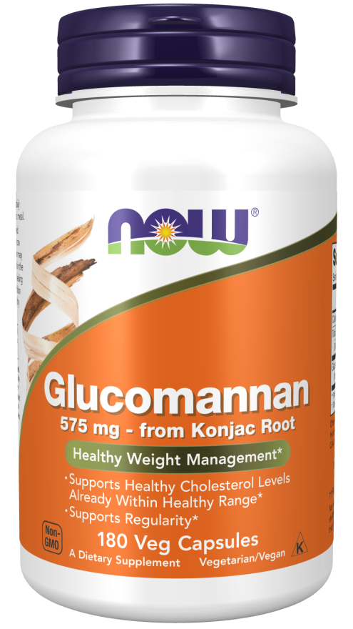 now Glucomannan 575 mg 180 Veg Capsules