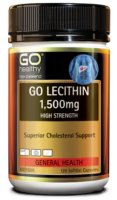 Go Healthy Lecithin 1,500MG 120 Capsules Cholesterol Support
