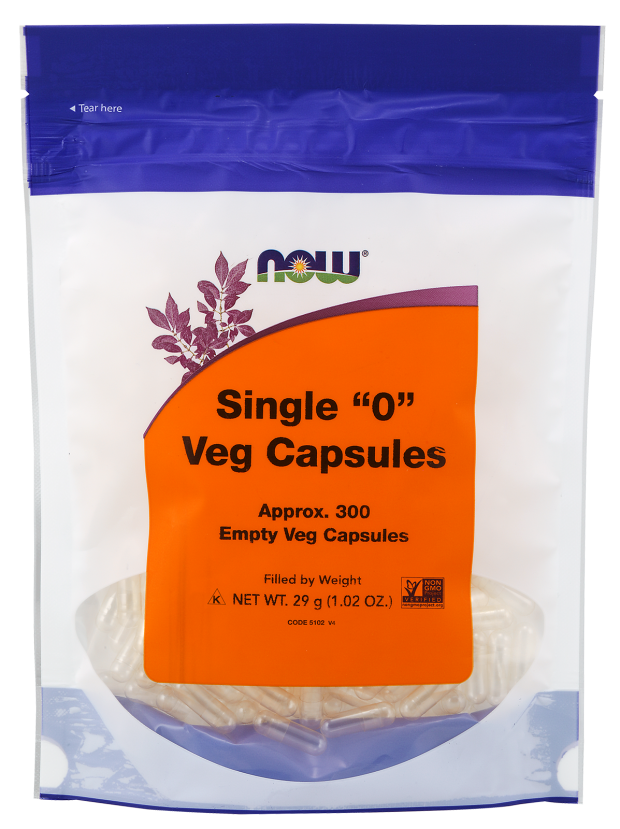 now Single &ldquo;0&rdquo; Veg Capsules Approx. 300 Empty