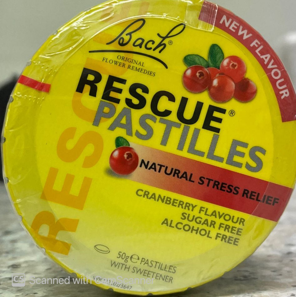 Bach Rescue Pastilles Cranberry 50 g natural stress relief