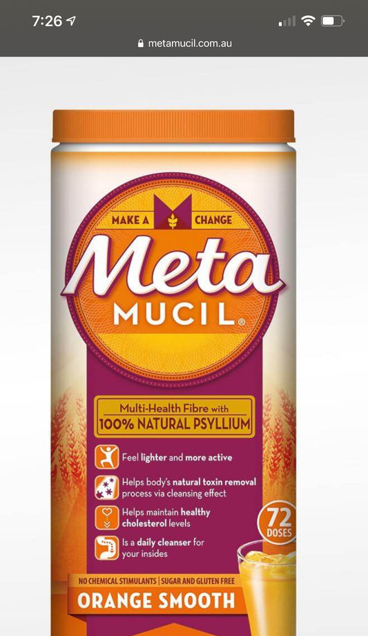 Metamucil Orange Smooth Fibre Powder 114 doses 673 gm