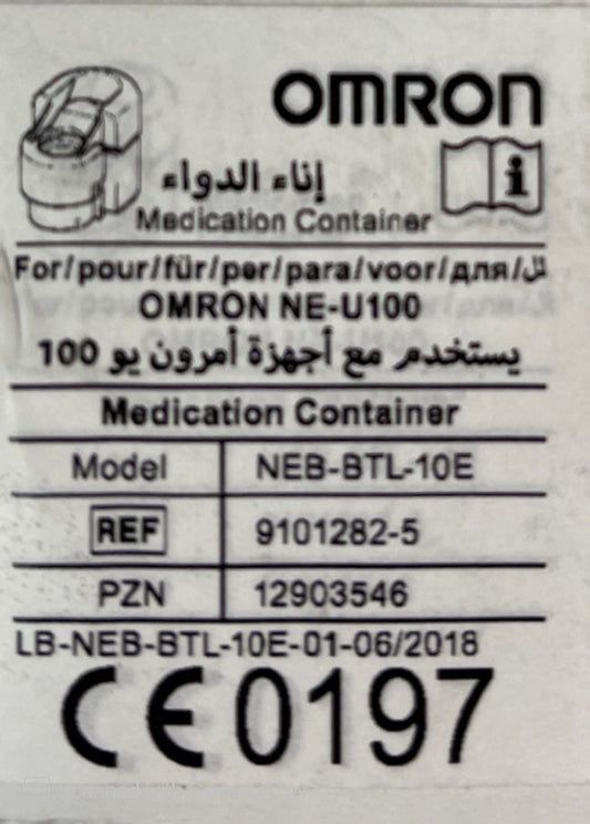 Omron medication container for Omron NEU100 Nebuliser