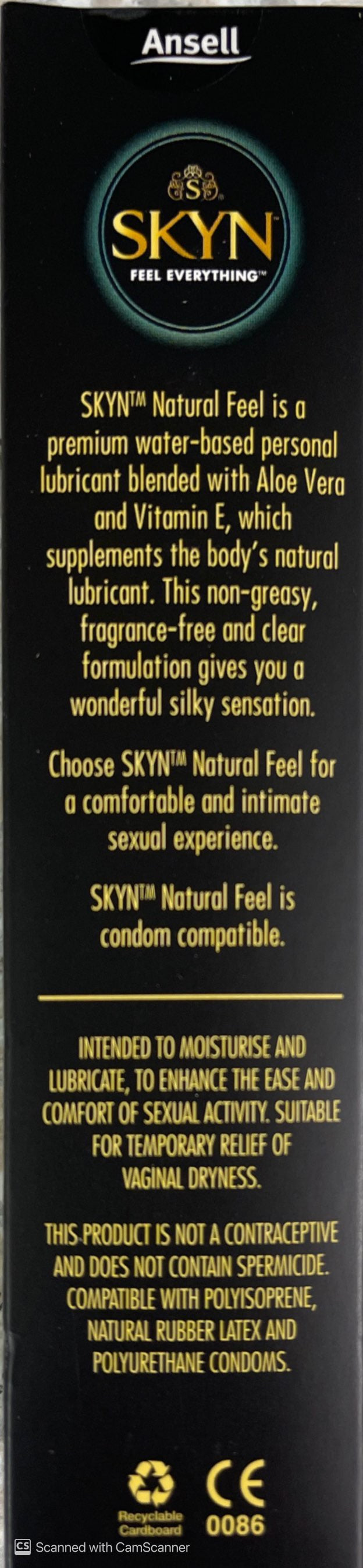 SKYN Natural feel lubricant 80 ml