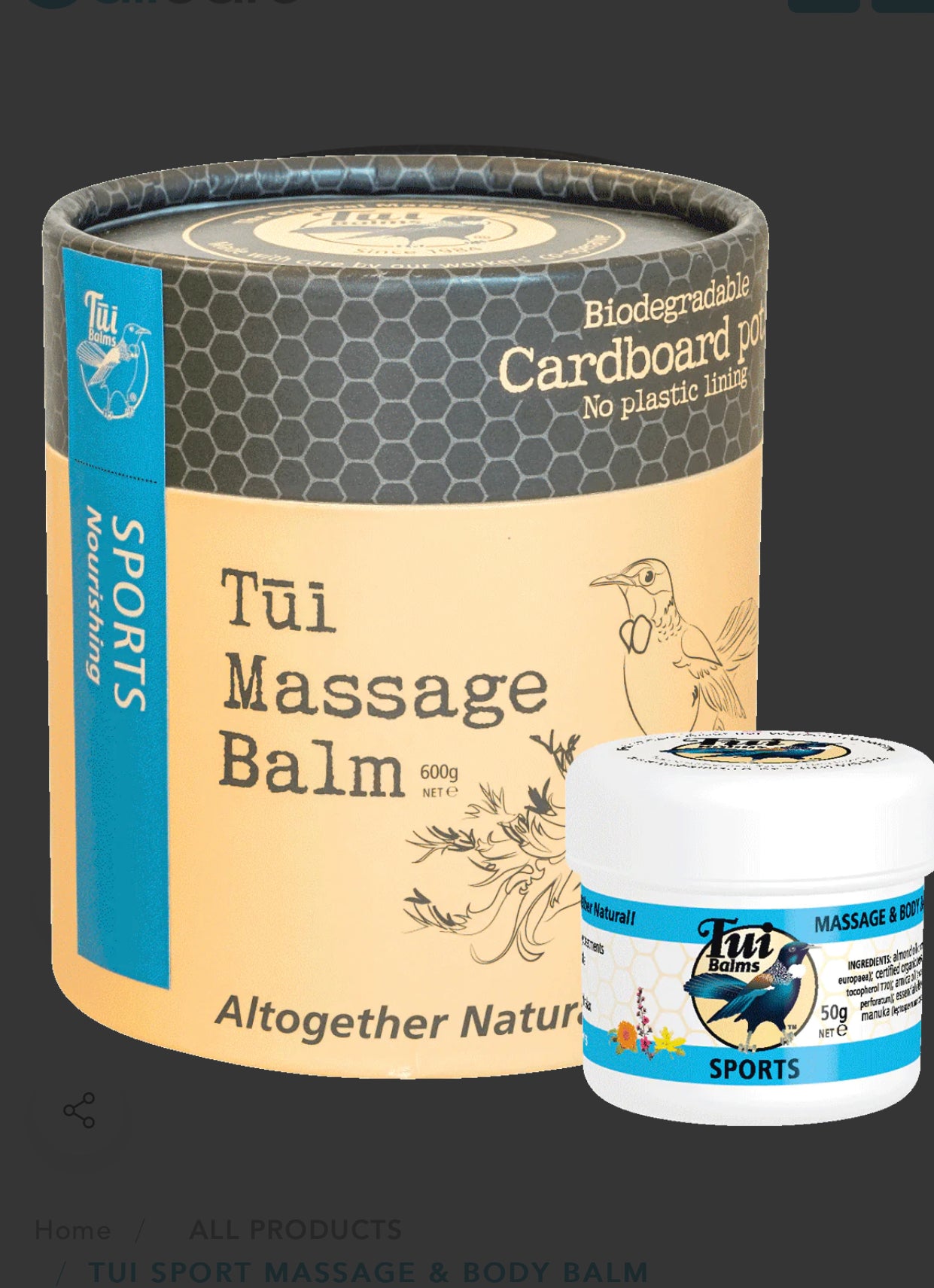 Tui Sports Massage and Body Balm 600 gm