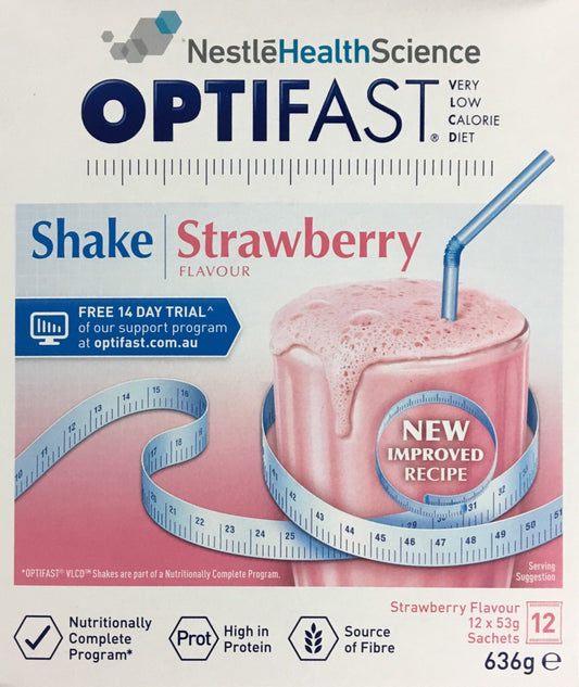 OPTIFAST VLCD Milkshake Strawberry 53 gm * 12 Sachets