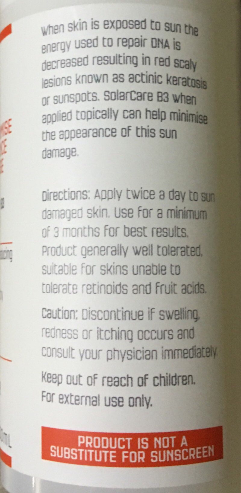 SolarCare B3 100 ml Sun damage, Acne, Rosacea