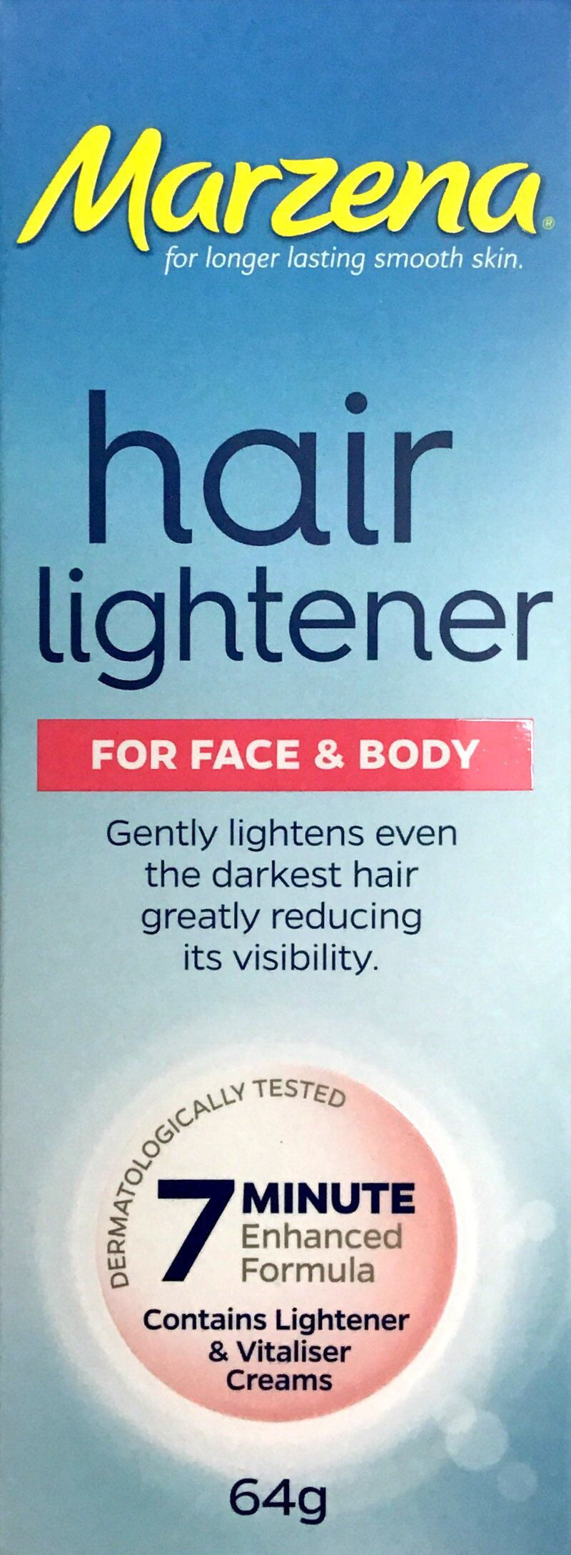Marzena Hair Lightener for Face & Body 7 minutes Enhanced formula Cream 64 g