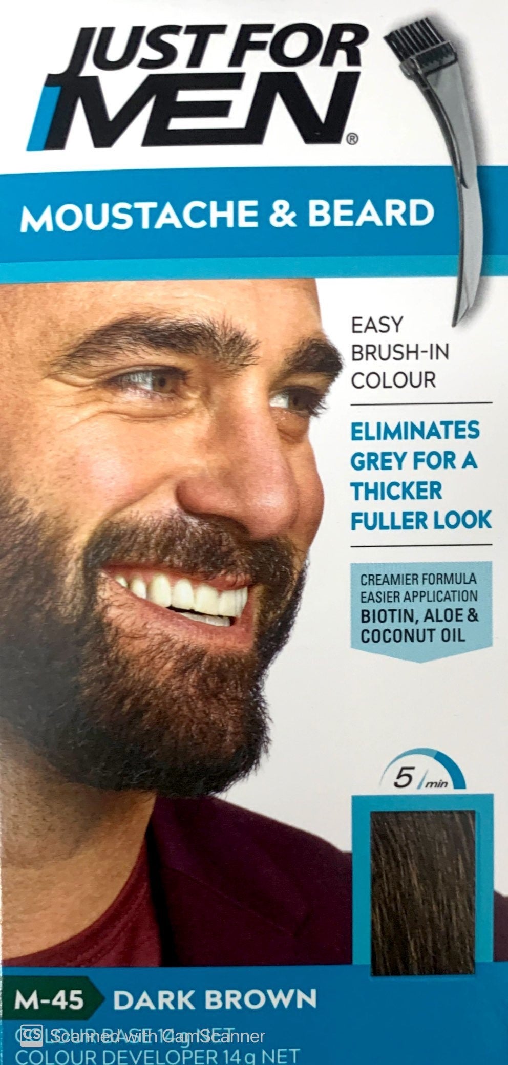 Just For Men Beard Color Gel Moustache & Beard Brush-In Colour for Easy Graying Coverage beard color,easy application,grey coverage,men's grooming,moustache dye,optimized