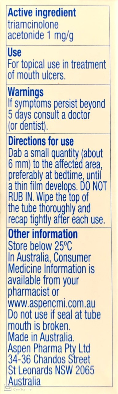 Kenalog Orabase Mouth Ulcers Treatment 5g - Pharmacist Only Medicine Kenalog Orabase,Mouth Ulcers Treatment,optimized,Oral Care,Pharmacist Only Medicine