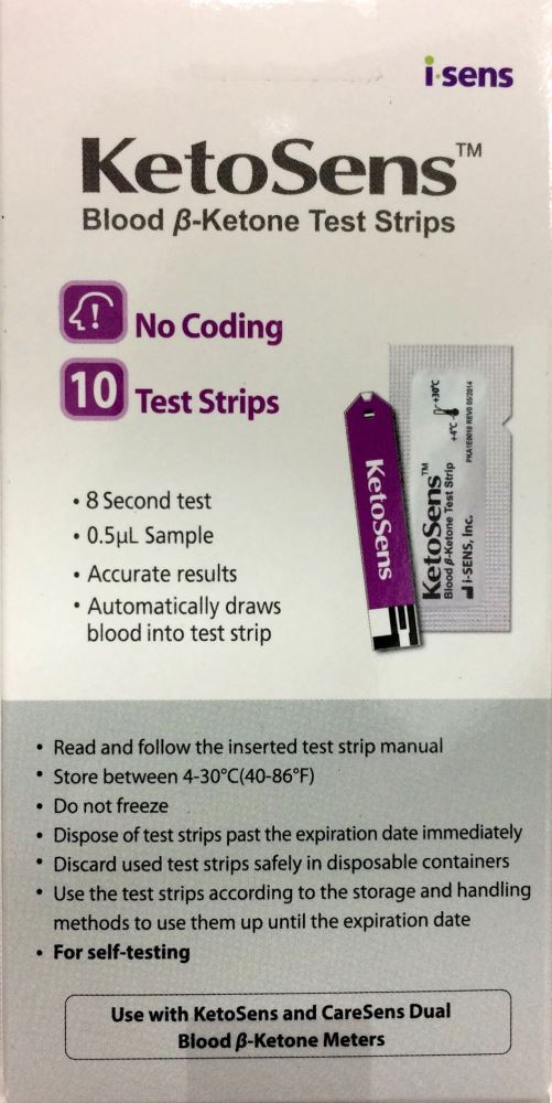 KetoSens Blood Ketone strips 10 Test Strips - Pakuranga Pharmacy