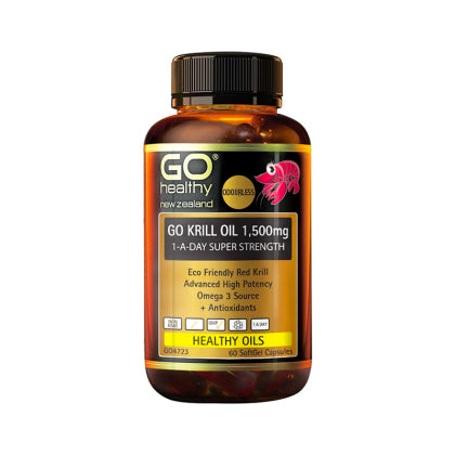 Go Healthy Krill Oil 1500mg 1-A-Day Super Strength 100 Vege capsules