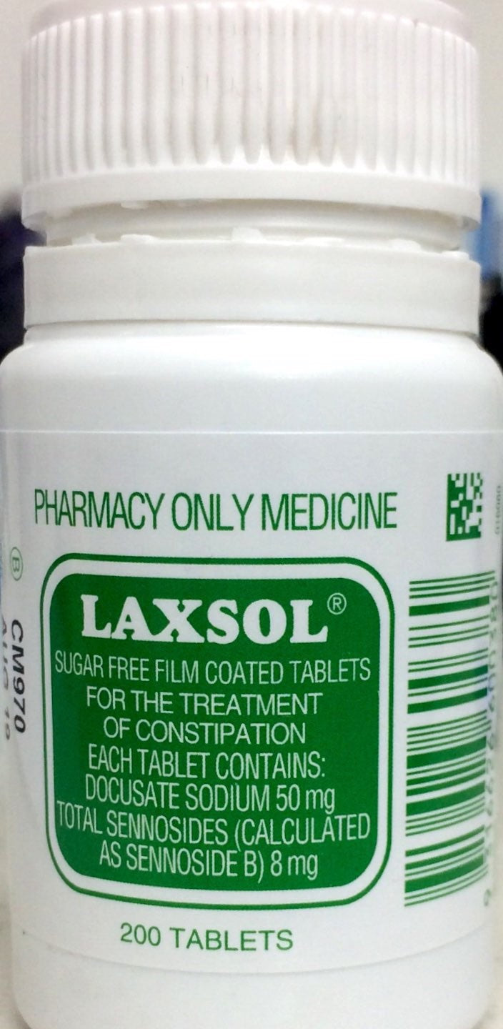 Laxsol 200 tablets *Pharmacy only medicine* Qty restriction (1) applies