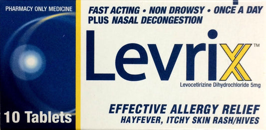 Levrix For Allergy, Hayfever, Itchy Skin Rash/Hives 5mg - 10 Tablets - Pakuranga Pharmacy