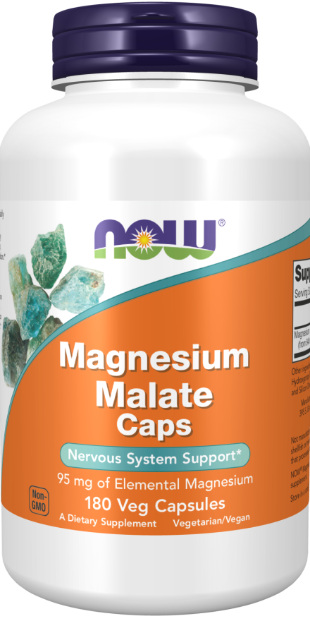 Now Magnesium Malate 180 Caps Veg Capsules