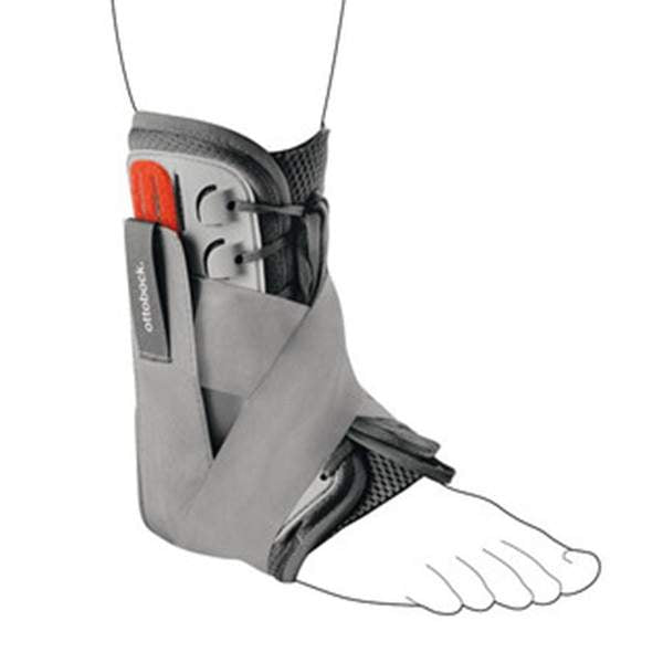 Rehband Malleo Sprint Grey With Exoskeleton And Figure 8 Straps