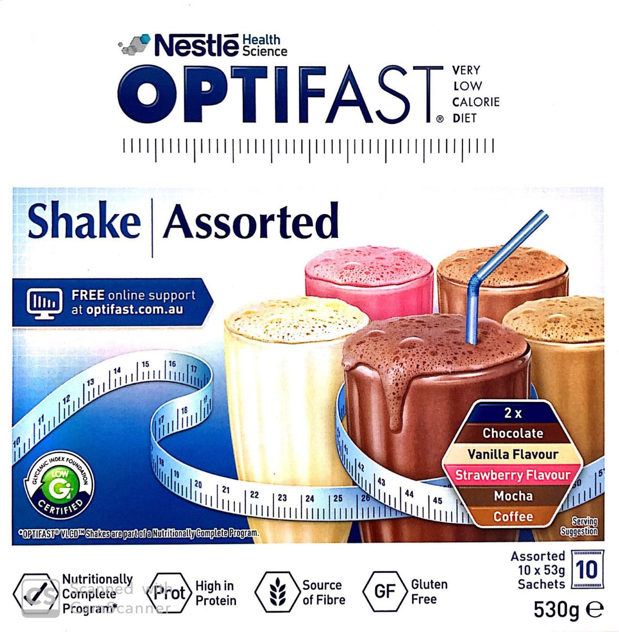 Optifast Shake VLCD Assorted Pack 53 gm X 10 SACHETS