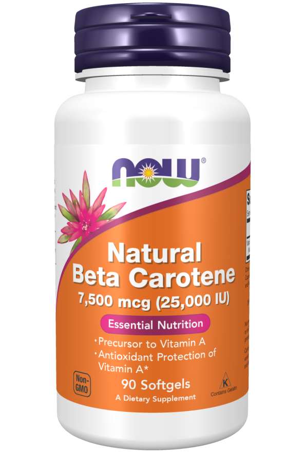 now Beta_Carotene Natural 25,000iu (algae) 90 softgels